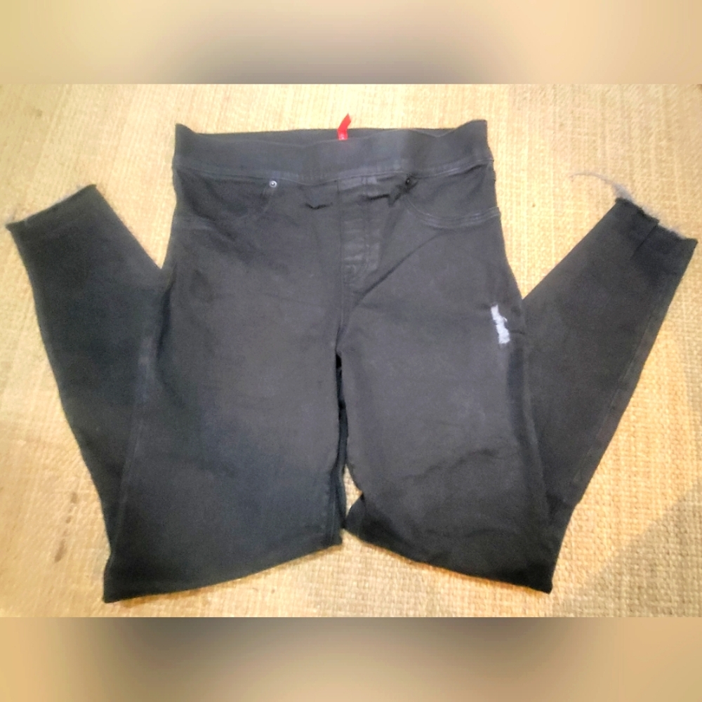 Spanx‎ Women's  Black  Distressed  Jeans Leggings Jeggings  Size Medium